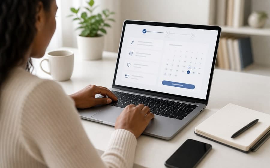 Patient booking a diagnostic imaging appointment