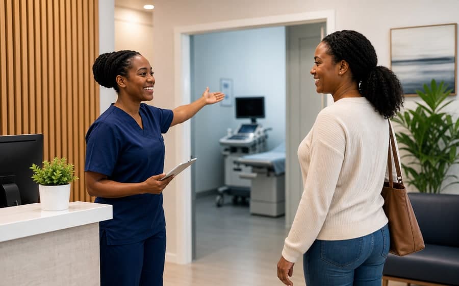 Patient receiving an ultrasound scan